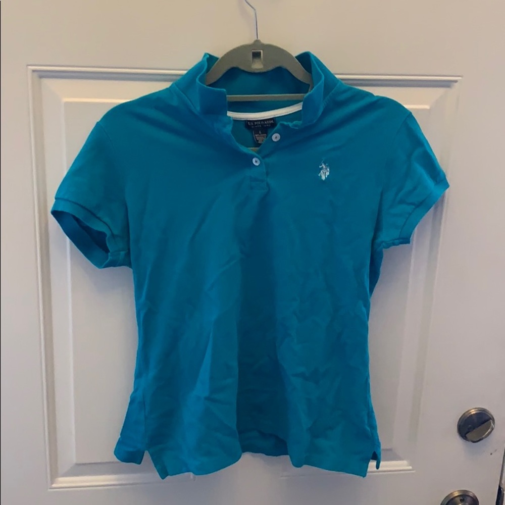 Aqua polo shirt